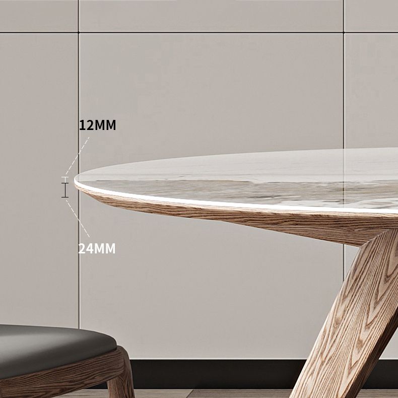 Round Dining Table Set 1/4/5 Pcs Solid Wood Frame Solid Wood Frame