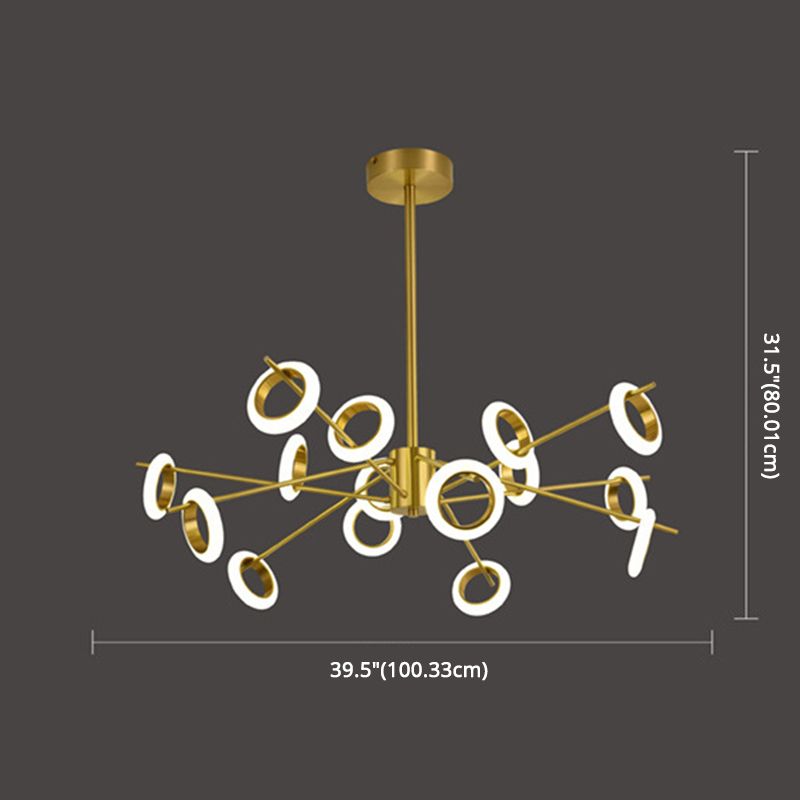 Ultra-modern Multiple Rings Chandelier Lamp Acrylic Suspension Pendant Light for Restaurant