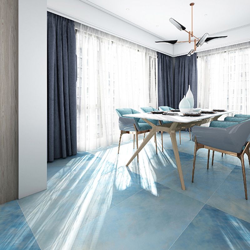 Blue Singular Tile Modern Marble Rectangular Floor and Wall Tile