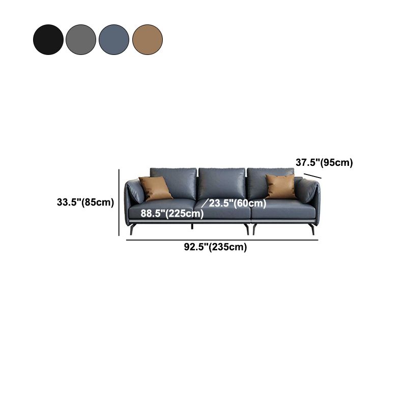 Leather Padded down Seat with Pillow Back Sectional Grey/black/brown/blue Sofa