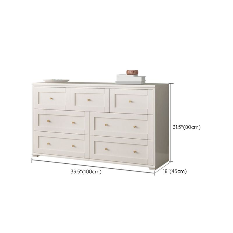 Glam Solid Wood Storage Chest Home Chest in White with Drawers