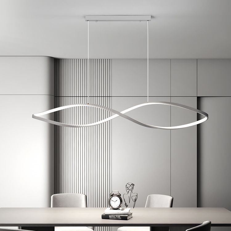 Linear Shape Island Pendant Contemporary Style Metal 1 Light Island Pendant Light