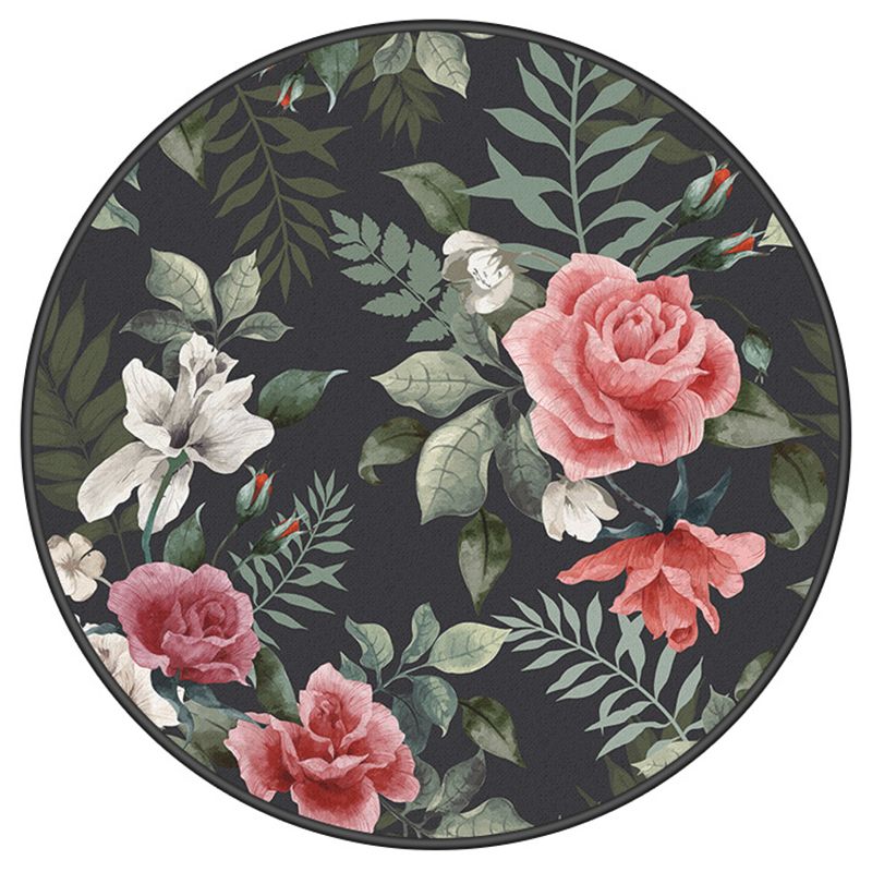 Prachtig bloemen bedrukt tapijt kleurrijk modern ronde binnen tapijt polyester wasbaar tapijt voor woonkamer