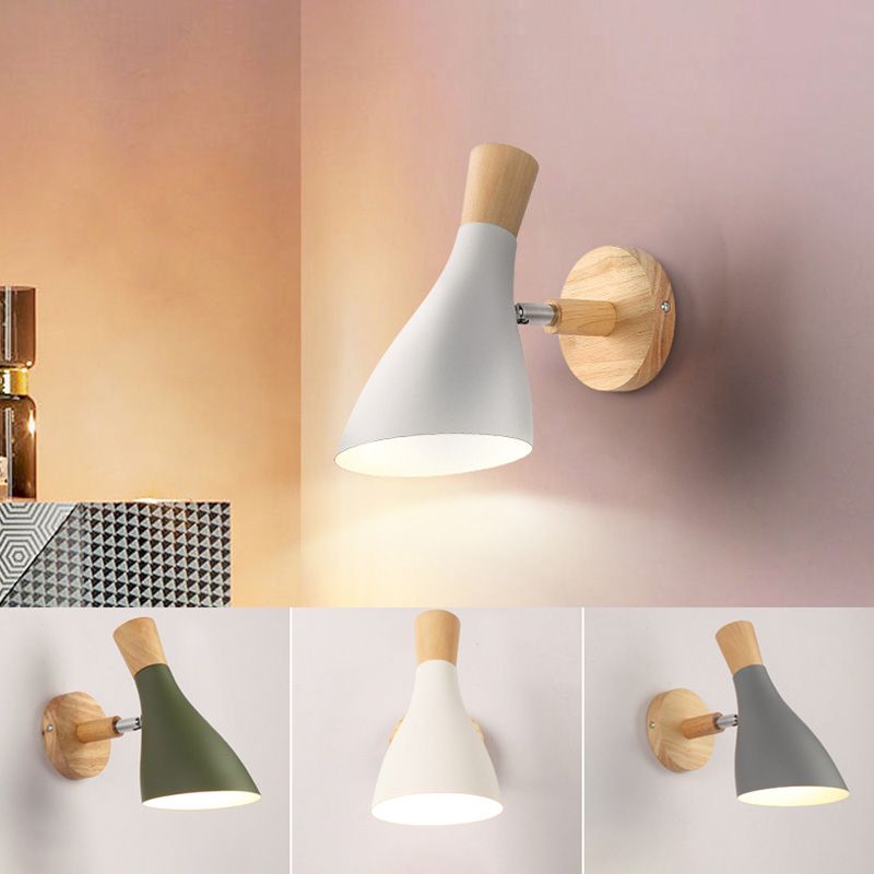 Rotatable Schatten Metall Wand montiert Lesen leichter Makkaronstil 1-Licht-Wandlampe für Schlafzimmer