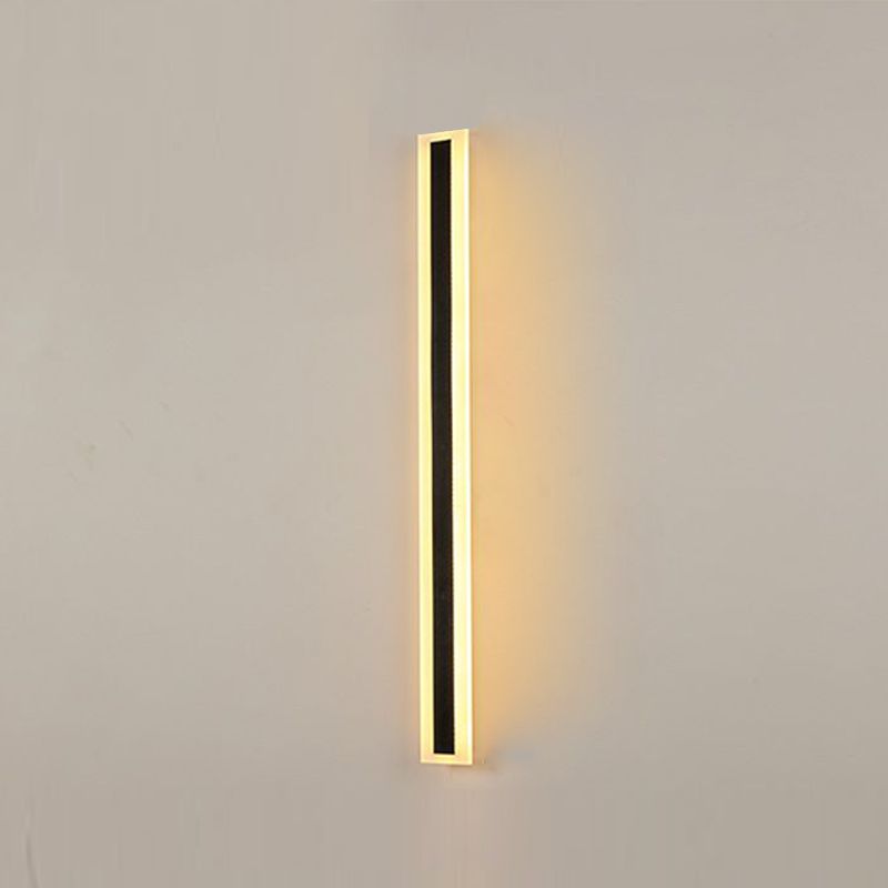 Application murale noire de style nordique Lumière murale à LED droite avec de l'aluminium pour l'extérieur