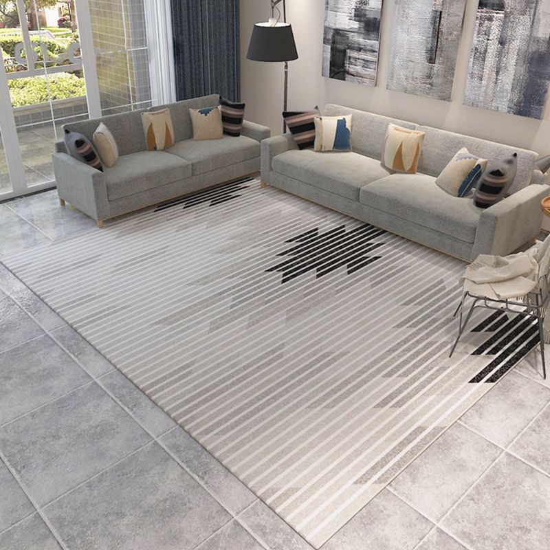 Nordic Living Room Rug Multicolor Geometric Print Area Carpet Synthetics Pet Friendly Easy Care Rug