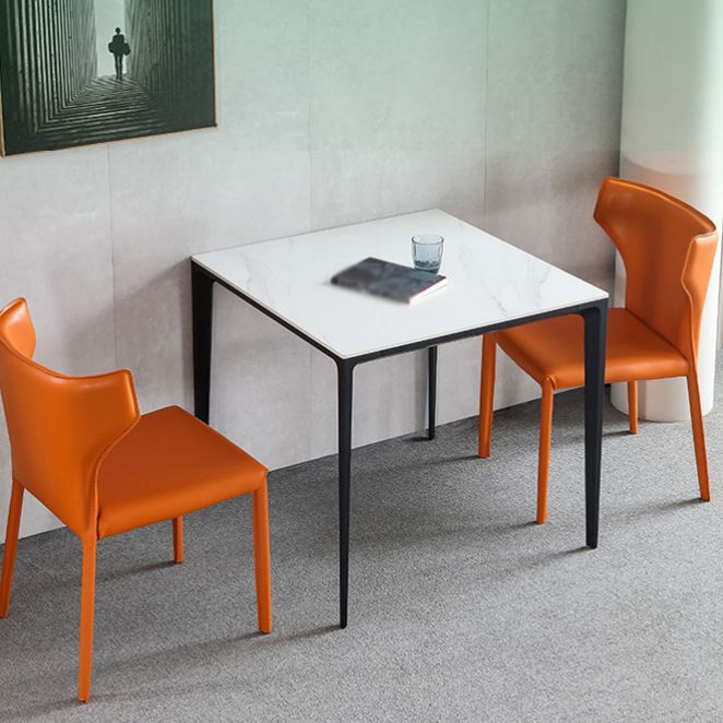 Industrial Style 4 Legs Furniture Stone Square Dining Table for Dining Room