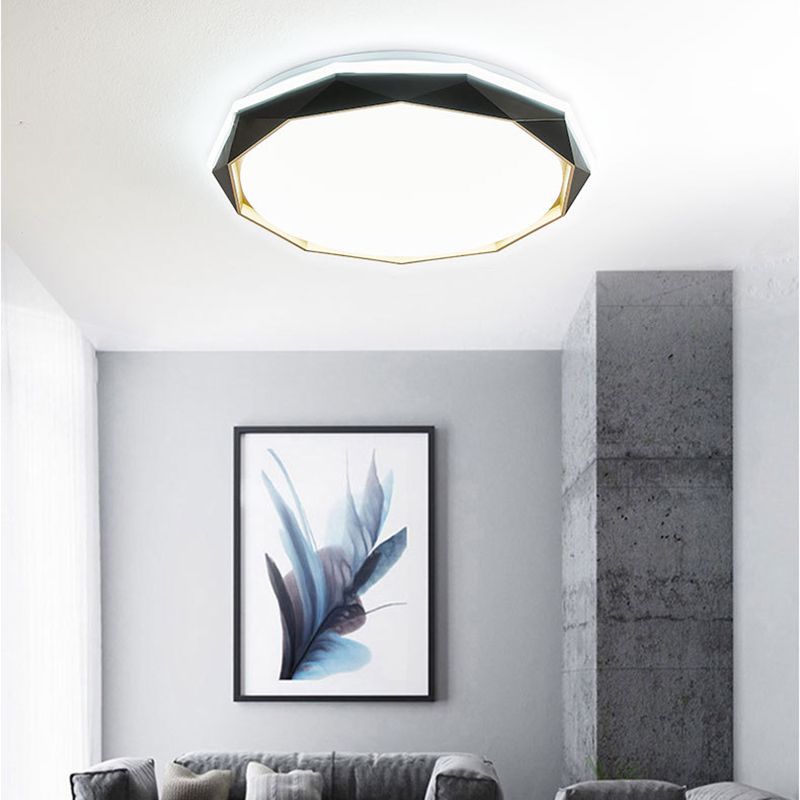 Geometric Flush Mount Fixture Contemporary Metal 2 Lights Flush Light