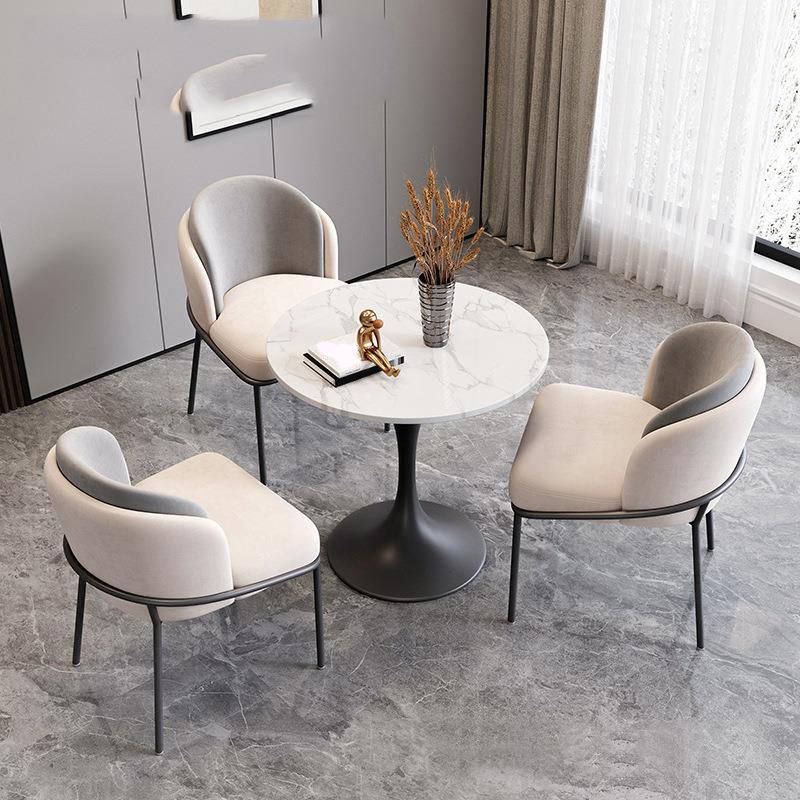 Modern Sintered Stone Dining Set Round 1/2/3/4/5 Pieces Dining Set for Home Use