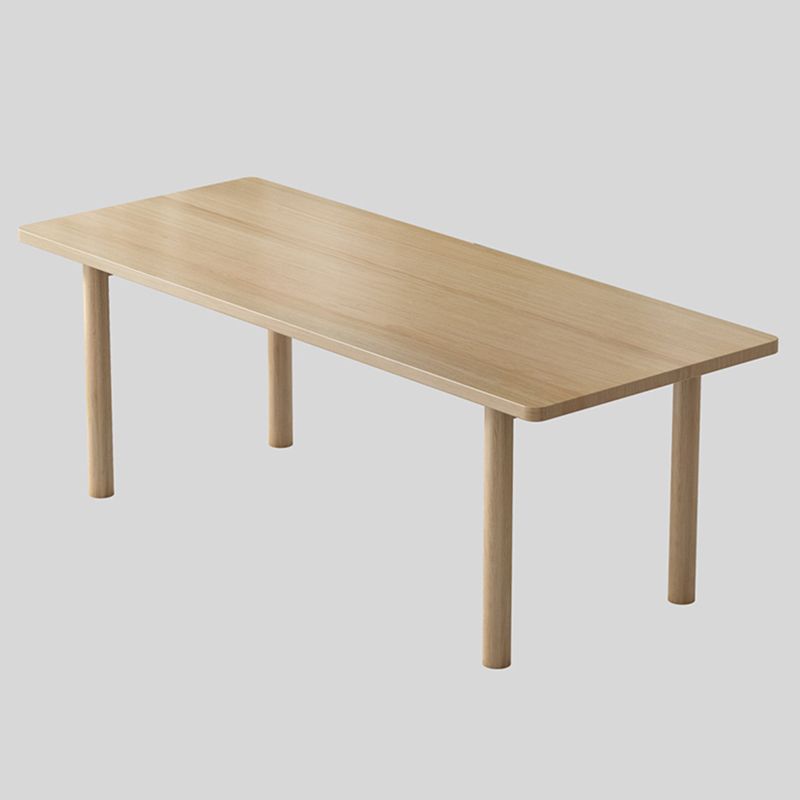 Contemporary Solid Wood Dining Table Natural Rectangle Table with 4 Legs