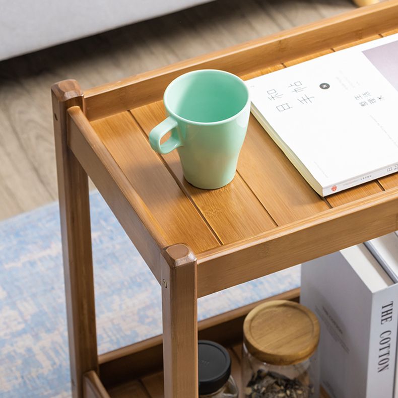 Contemporary Rectangular Side Table Brown Sofa Side Accent Table