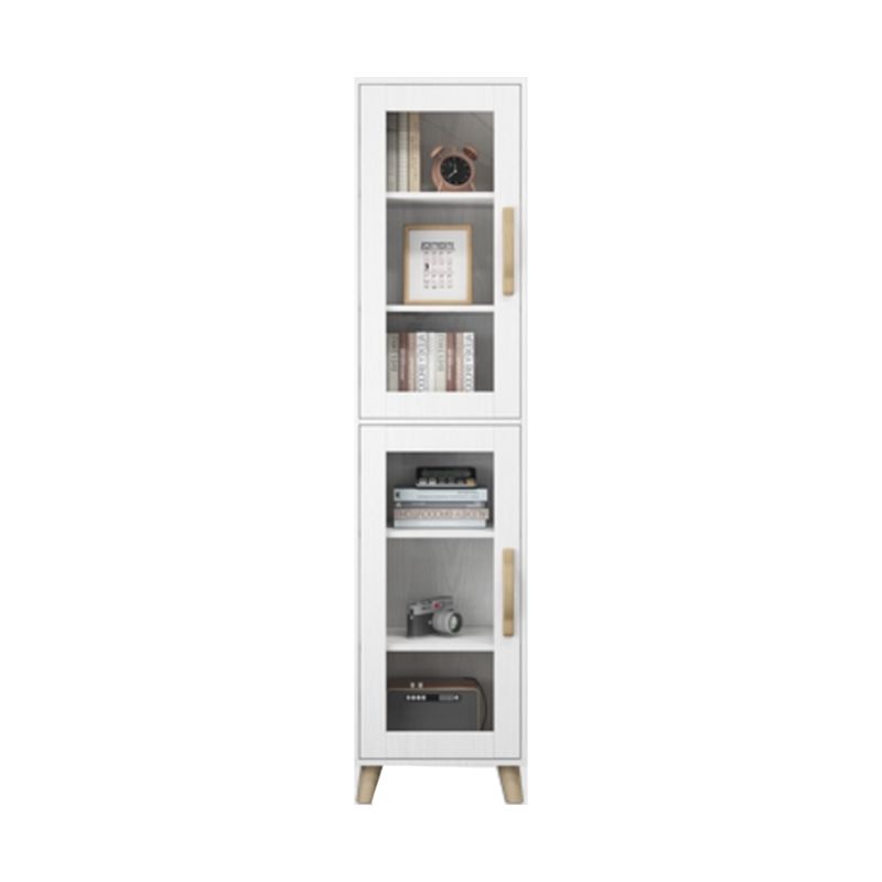 Engineered Wood Standard Bookshelf Modern White Bookcase with Shelves