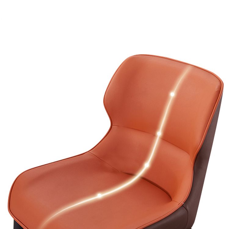 Silla de comedor moderna de piel sintética, sillón de metal para uso doméstico (juego de 2)