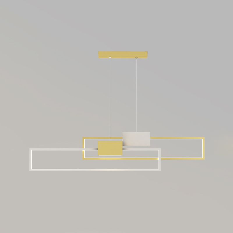 Zeitgenössischer Stil Rechteckform Island Lichter Metal 4 Licht Island Leuchten