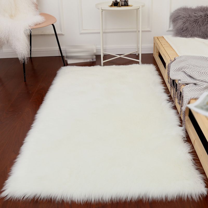 Calming Solid Shag Carpet Polyester Rug Stain Resistant Indoor Rug for Adult's Bedroom