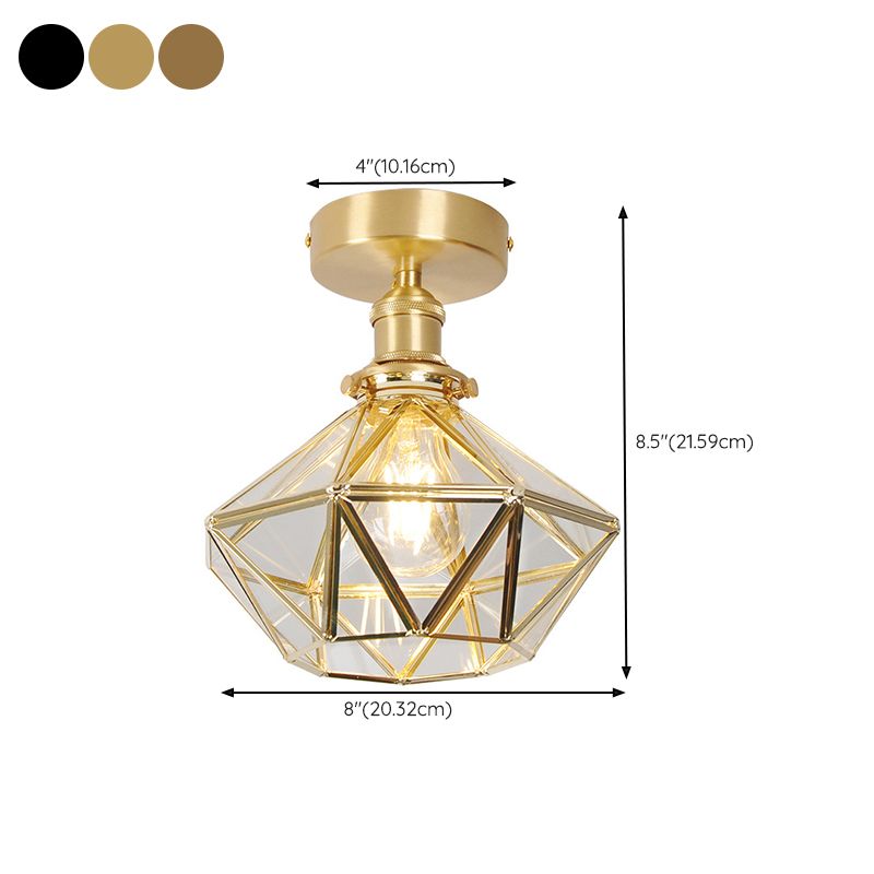 Modern Glass Ceiling Lamp Household Flush Mount Light Fixture for Bedroom