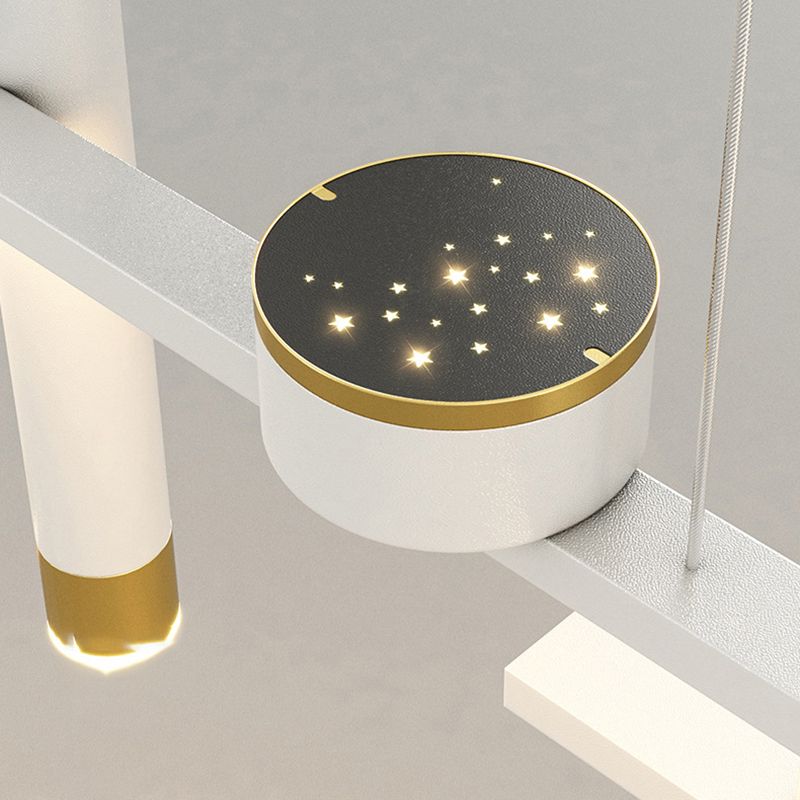 Moderne geometrie Island Lichtarmaturen Multi-hoofd restaurant Hangende lamp met Spotlight