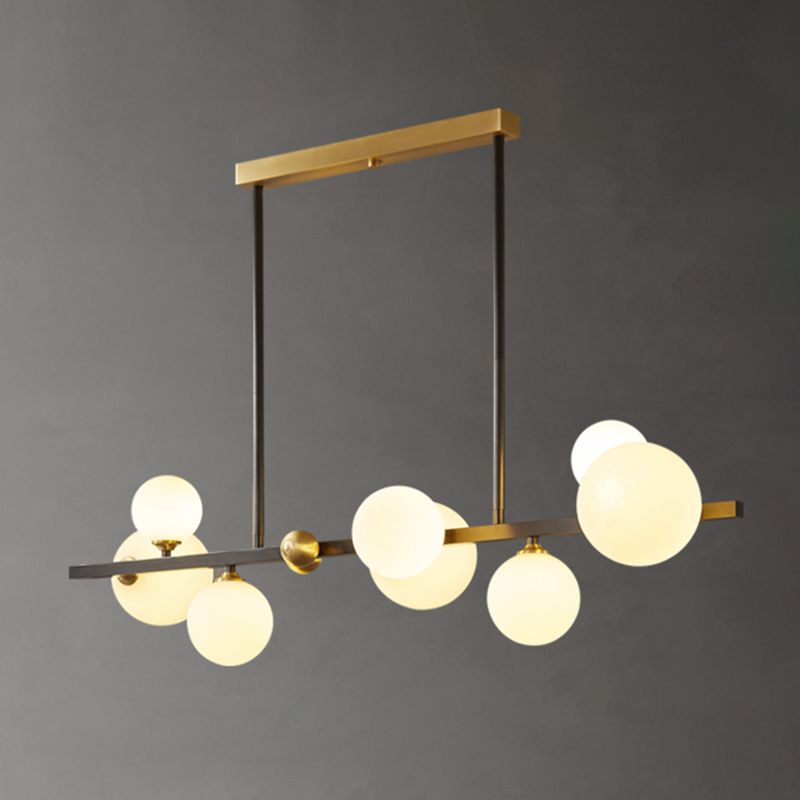 Modern Simple Dining Chandelier Light Round Glass Shade Ceiling Pendant Light