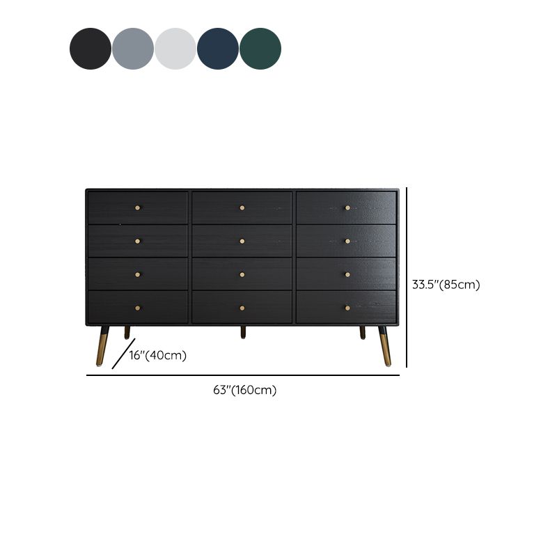 Glam Storage Chest Dresser Horizontal Storage Chest with Drawers