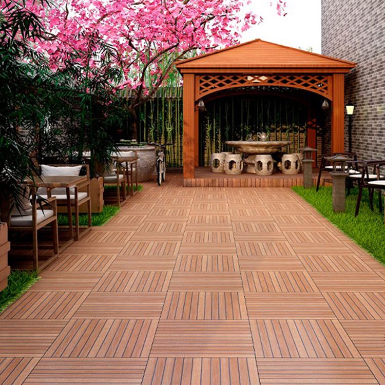 Outdoor Deck Tiles Composite Snapping Stripe Wooden Deck Tiles