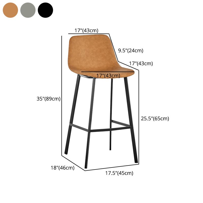 Bar de bares industriales y taburetes de la espalda con 4 patas en negro