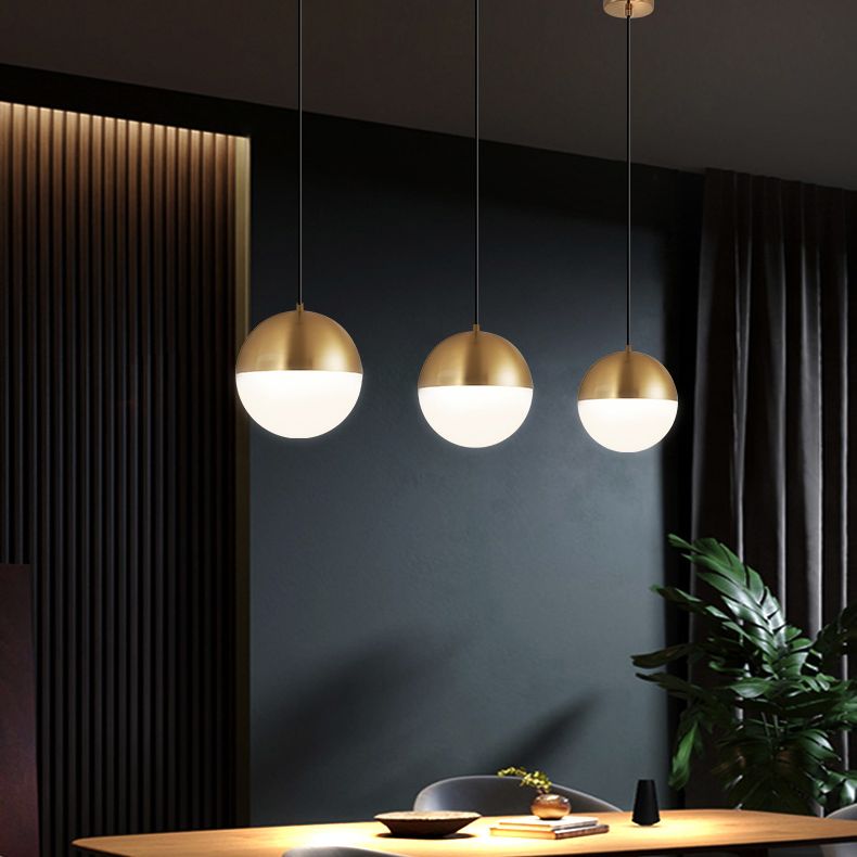 Global Metal Hanging Ceiling Light Minimalist Style Coppery Pendant Ceiling Light