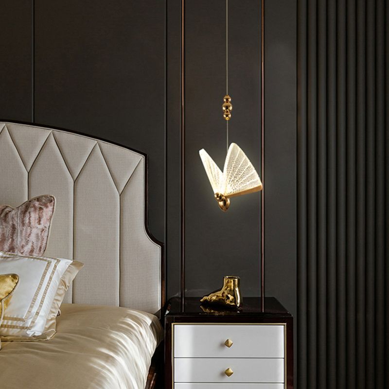 Butterfly Shape Metal Hanging Light Modern Style Multi Lights Cluster Pendant