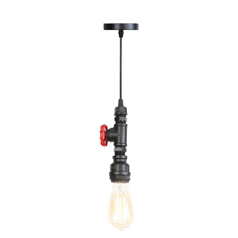 Pipada de agua de 1 luces Luz colgante Vintage Estilo industrial Flexión de iluminación de bombilla desnuda para restaurantes Cafetería