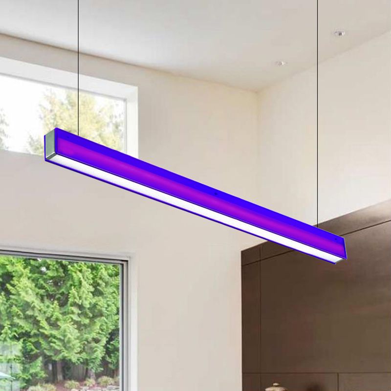 Orange / Purple Flush rectangulaire Mount Lamp Contemporary Led Metal Flush Ceiling Light for Dining Room