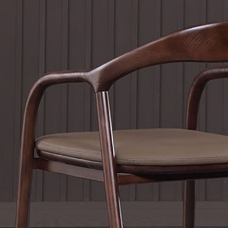 Silla tradicional de madera maciza con respaldo, juego de sillas con brazos y respaldo abierto para comedor y cocina