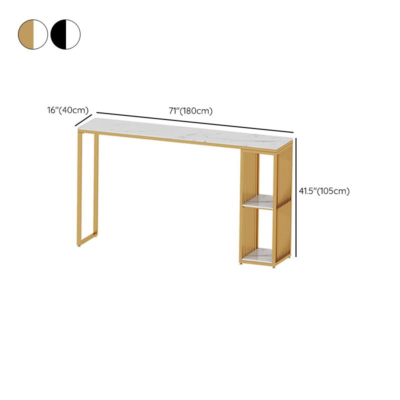 Modern Style Rectangle Bar Table Storable Stone Table for Living Room