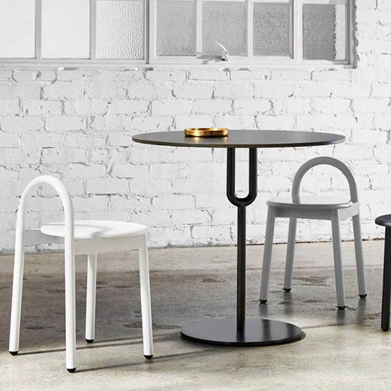 Contemporary Armless Dining Stools Solid Wood Bar Stools with Footrest