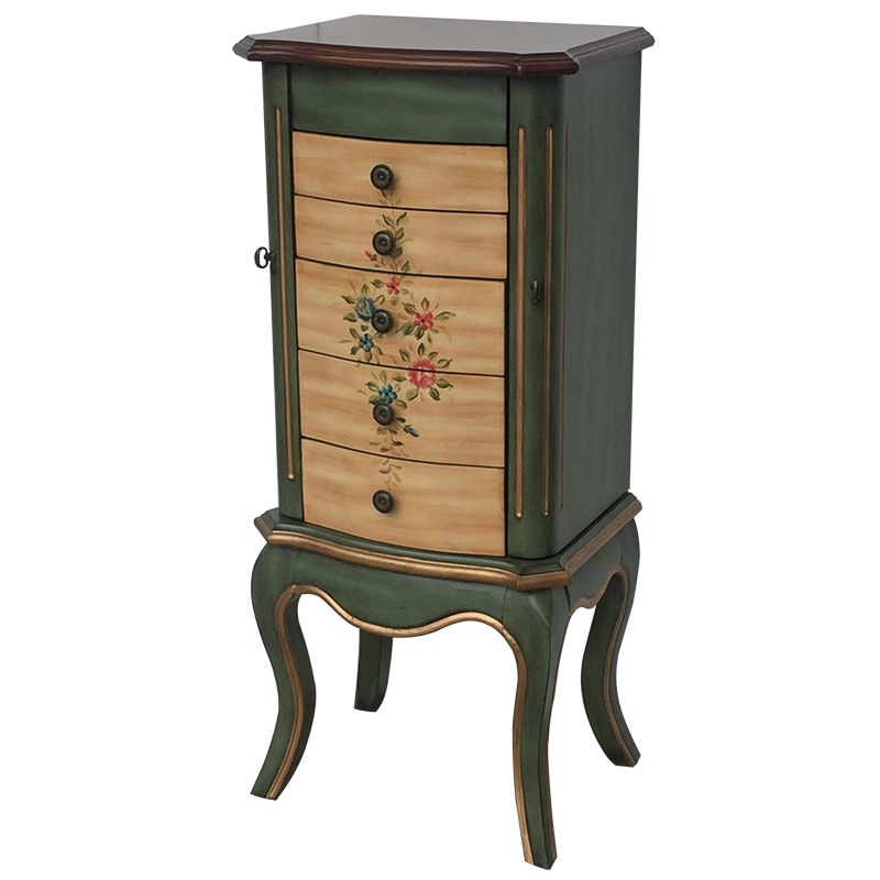 Mid-Century Modern Chest Wood Knobs Handcrafted Side Cabinet with Drawer