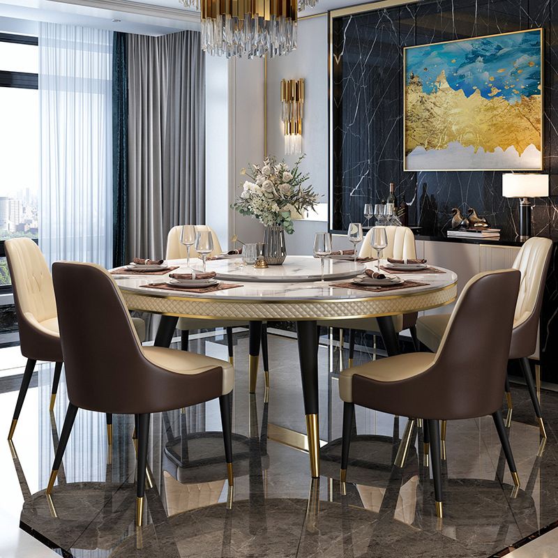 Contemporary Style Round Table Set 1/4/5/6/7/9 Pieces Dining Set for Home