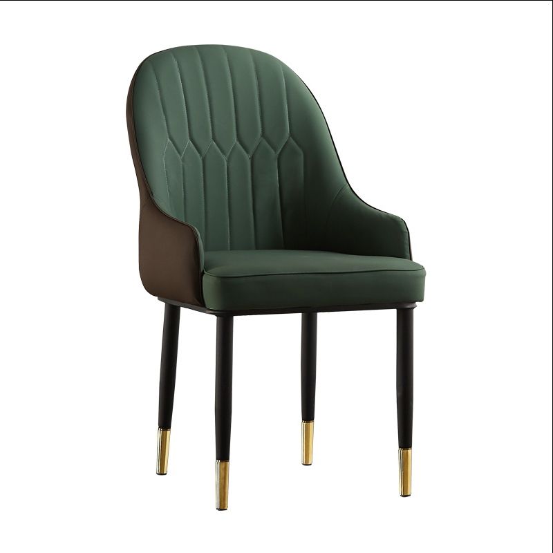 Contemporary Metal Dining Room Chairs Upholstered Dining Armchairs for Home Use