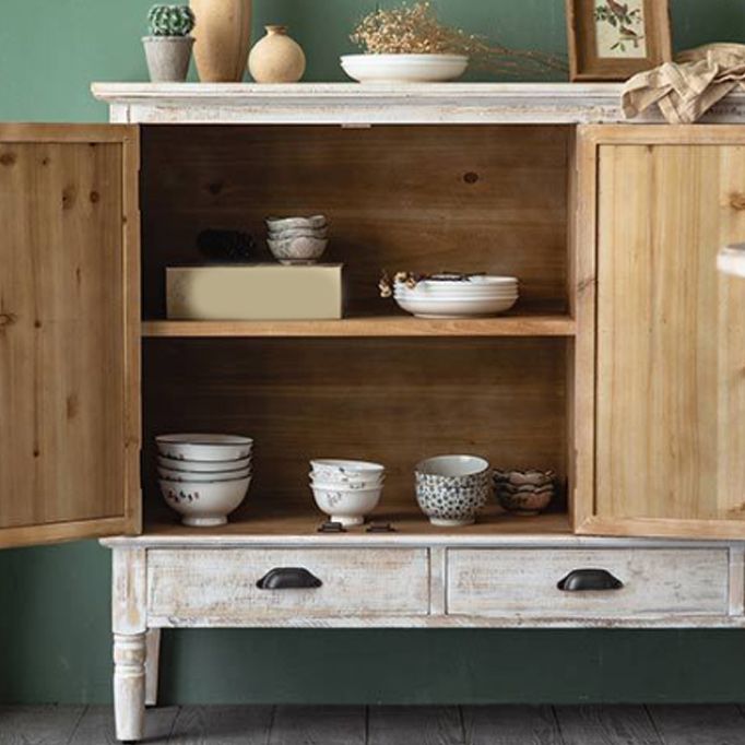 Industrial Accent Cabinet with Legs and Wooden Shelf Distressed Wood Cabinet