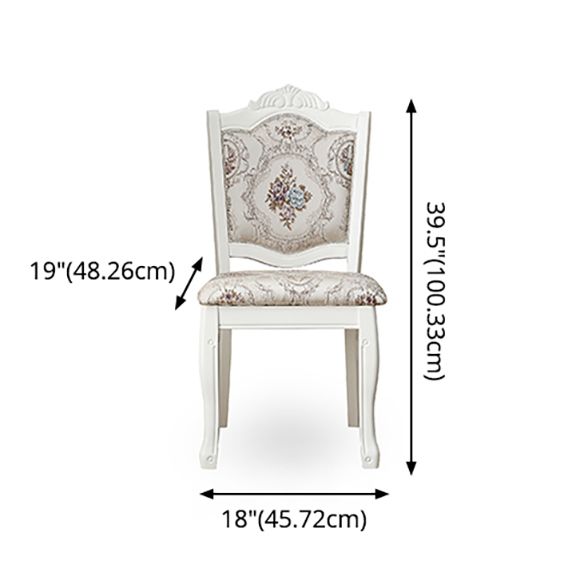 Set di sala da pranzo in stile vittoriano con tavolo rettangolo e 4 gambe da pranzo a base di sala da pranzo