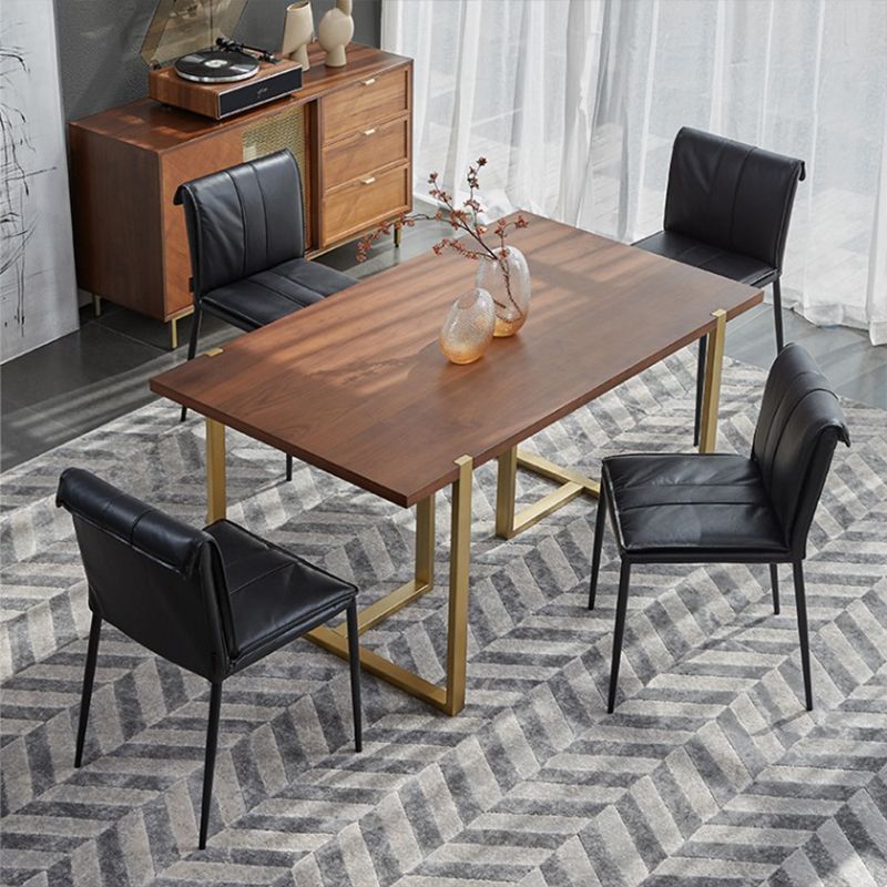 Modern Style Side Chair Upholstered Dining Chair with Metal Base