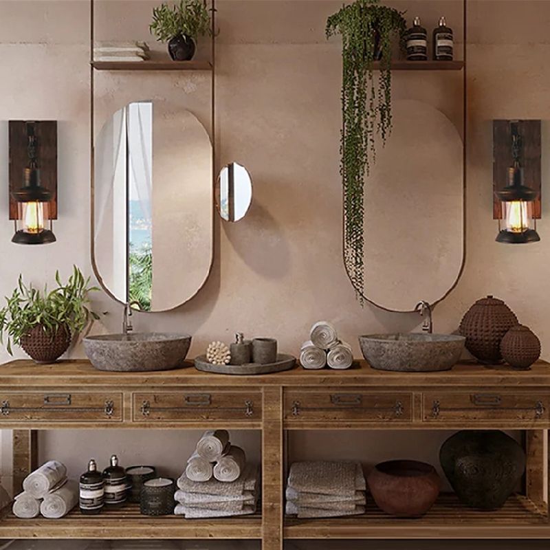 Industrial Style Vanity Light Cylinder Shape Vanity Lamp for Shower Room