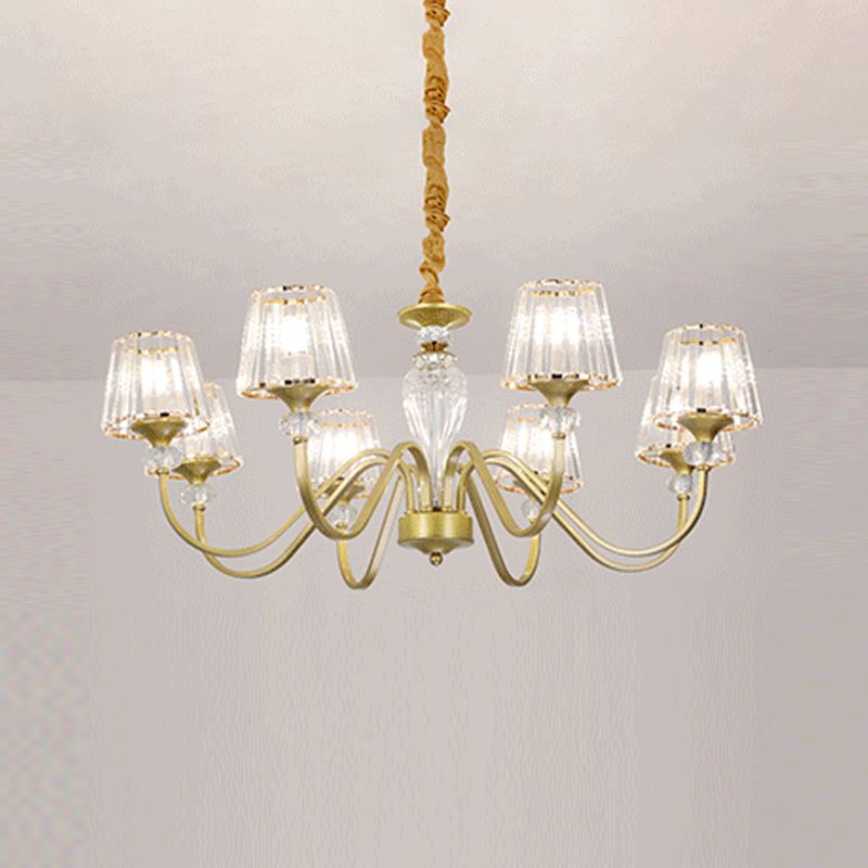 American Style Chandelier Glass Shade Ceiling Chandelier for Living Room