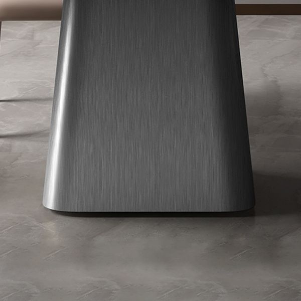 Rectangle Stone Dining Table Modern Dining Table with Pedestal Base