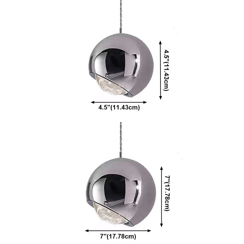 Spherical Shade Hanging Lighting Postmodern Style Metal 1 Lights Pendant Lamp for Bedroom