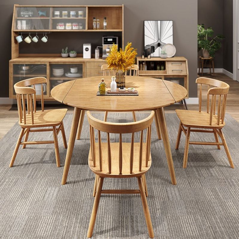 Industrial Solid Wood Dining Table Extendable Trestle Dining Table with 4 Legs