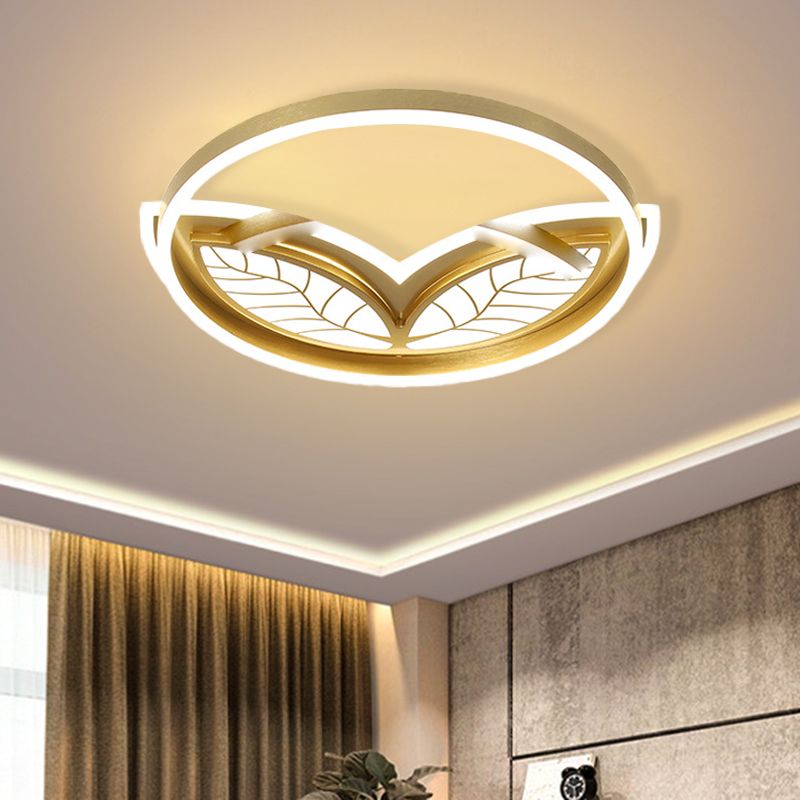 Acryl-Halo-Ring-Einbau-Deckenleuchte, moderne 16"/19,5" W LED-Einbauleuchte in Gold, warmes/weißes Licht