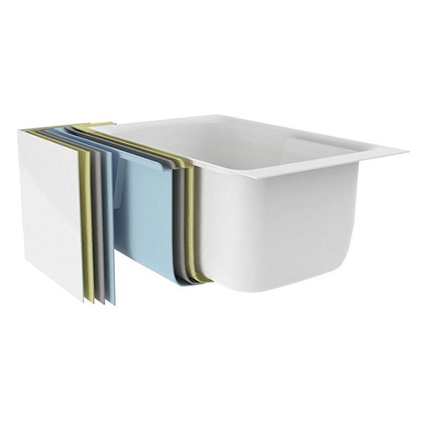 Rectangular Soaking Bathtub Antique Finish Acrylic Back to Wall Bath Tub