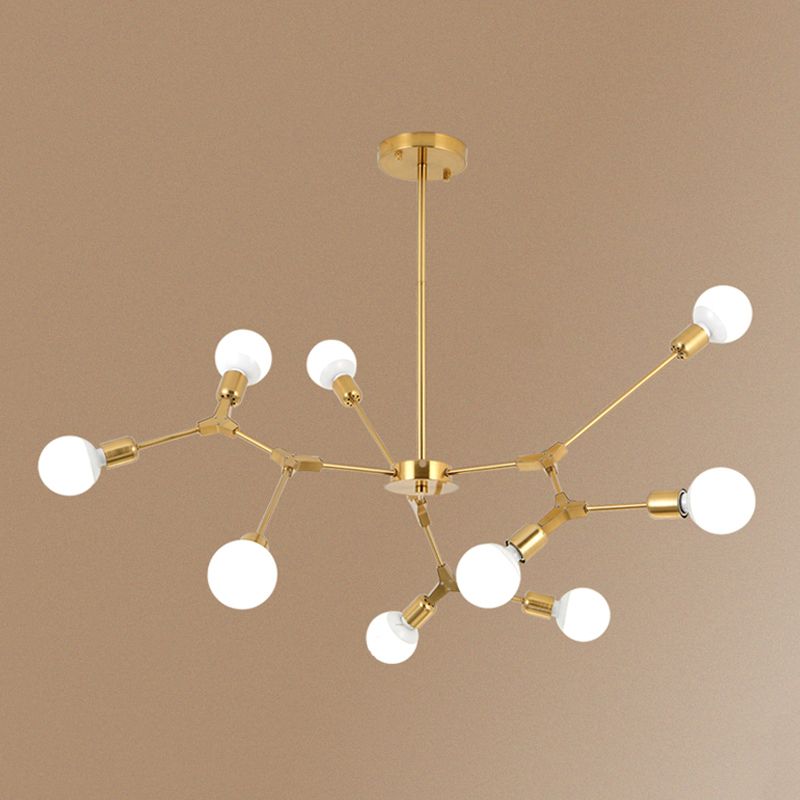 Postmodern Bare Bulb Hanging Light Metal Chandelier Light for Dining Room