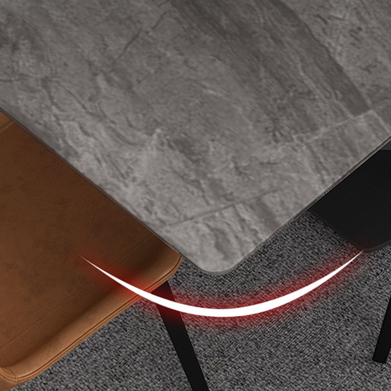 Contemporary 1/4/5/7 Pieces Dining Set Gray Sintered Stone Dining Table for Home Use