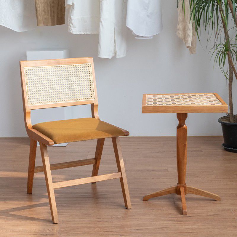 Silla de comedor de madera de estilo contemporáneo, respaldo abierto, silla lateral para cocina
