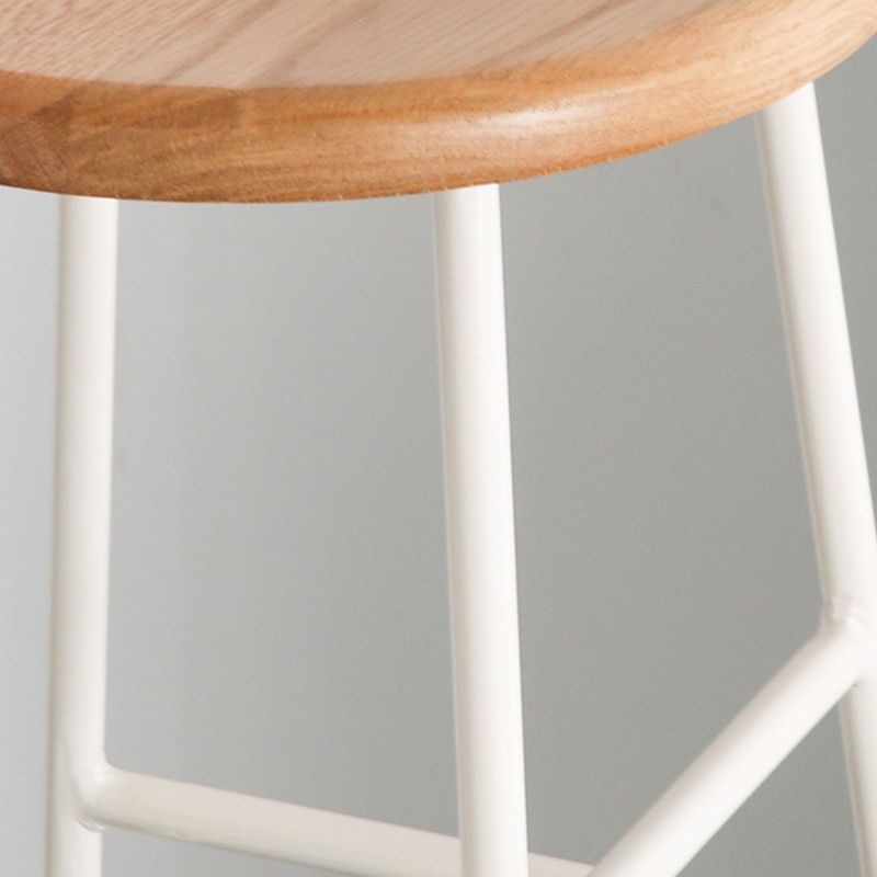Moderno sin brazo Taburete sin espalda de acero Taller de postres de postres con asiento de madera