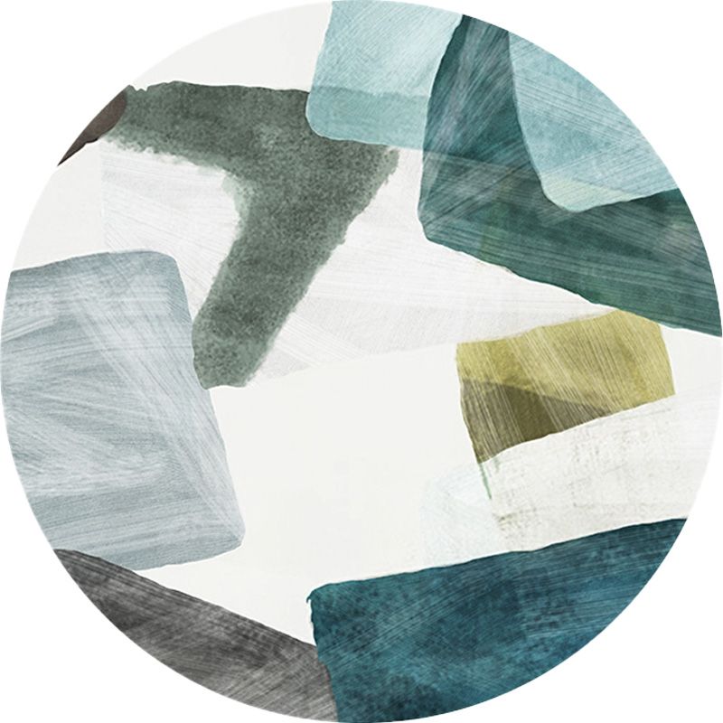 Colorblock Striped Pattern Rug Polyester Modernism Rug Washable Anti-Slip Pet Friendly Area Rug for Living Room